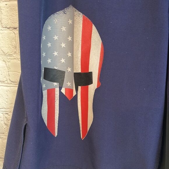 Navy Blue Patriotic Swim Trunks with Skull, size 36, Men’s Swim Shorts - Picture 2 of 7